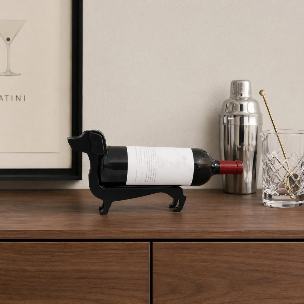 Home Bar Stand - ที่วางขวดไวน์พลาสติก รูปทรงสุนัขดัชชุนด์ สำหรับวางบนเคาน์เตอร์ ตกแต่งบ้าน บาร์ เหมาะสำหรับคนรักไวน์