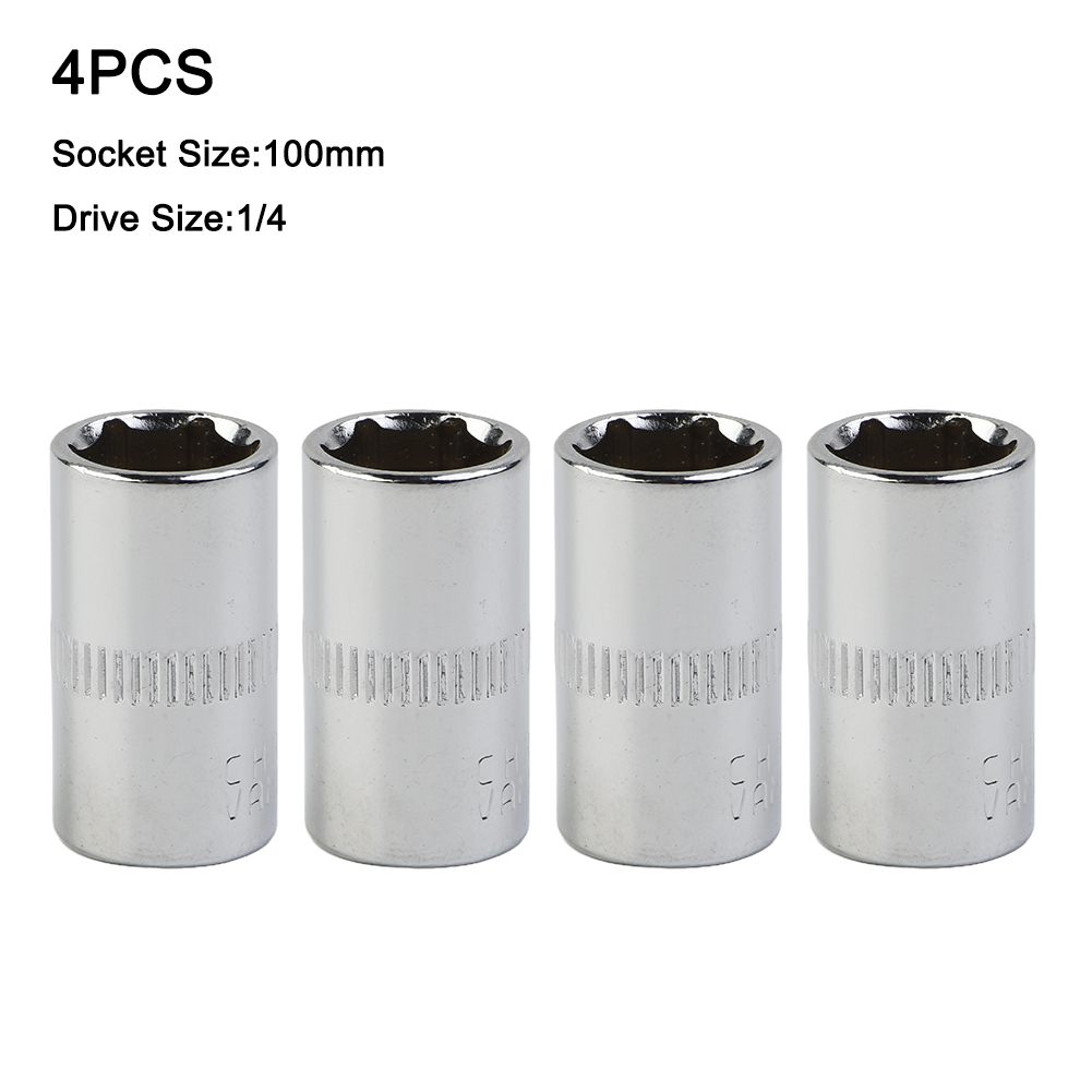Home Bar Supplies - 4pcs ซ็อกเก็ต Chrome Vanadium STEEL 1/4