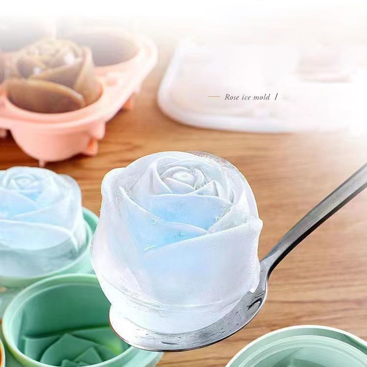 Ice Mold Sphere - 3D Rose Ice แม่พิมพ์ 4 หลุม