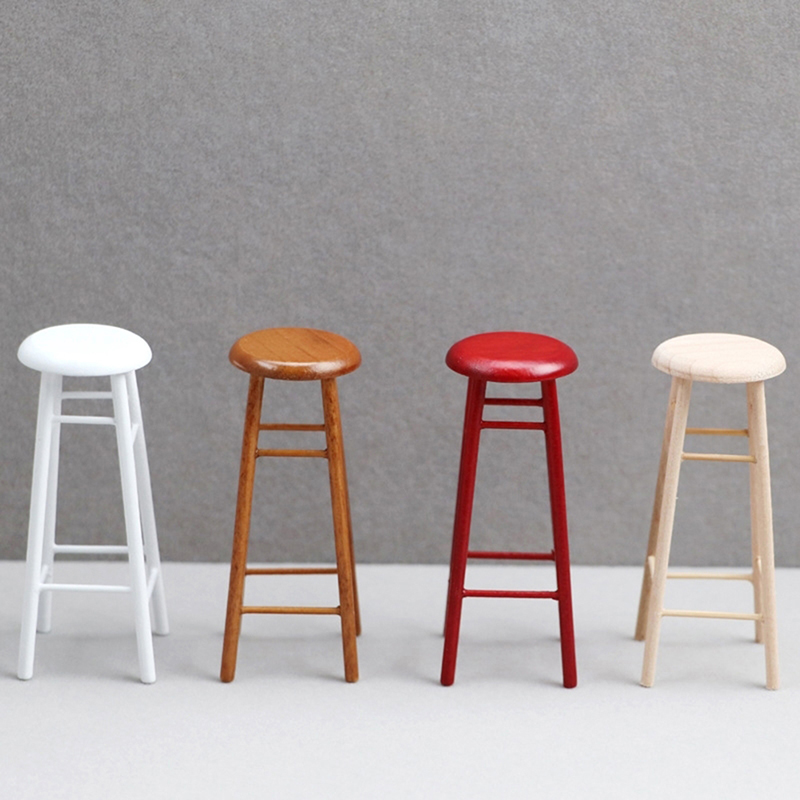 Home Bar Stools - บ้านตุ๊กตา1:12เก้าอี้สตูลบาร์สูงขนาดเล็กเก้าอี้สตูลกลมขนาดเล็กเก้าอี้สตูลกระเป๋าเฟอร์นิเจอร์ตกแต่งของเล่นตุ๊กตาอุปกรณ์เสริมสำหรับบ้าน