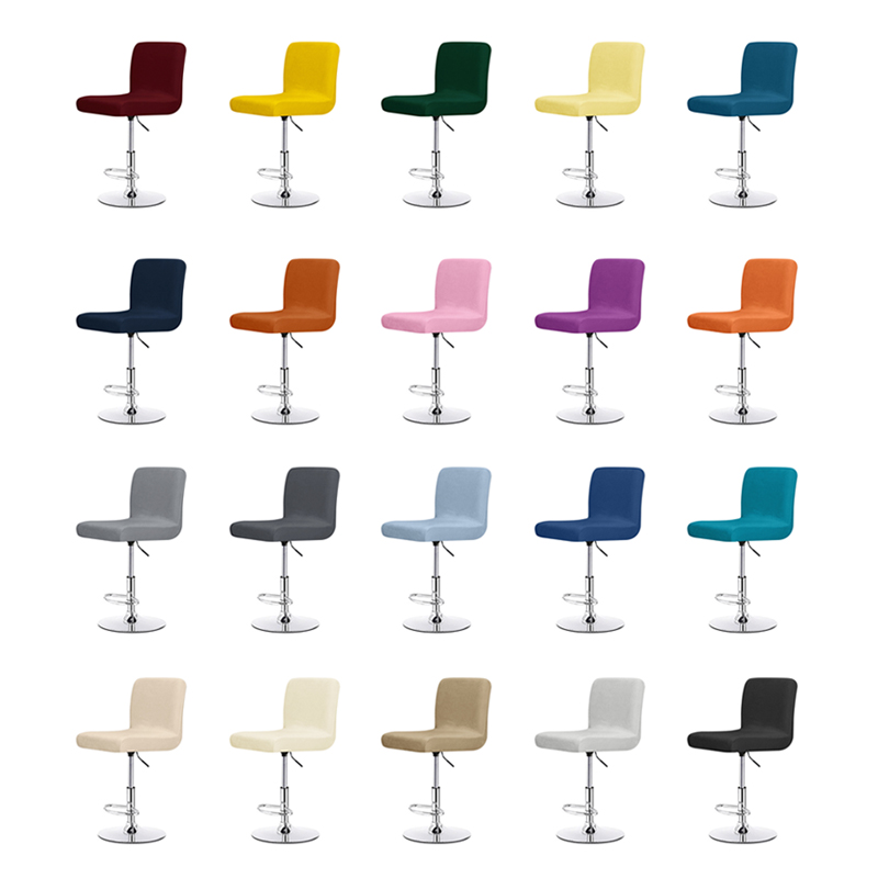 Home Bar Seating - ปลอกหุ้มเก้าอี้กำมะหยี่สีพื้น ปลอกหุ้มเก้าอี้บาร์ ปลอกหุ้มเบาะนั่งขนาดสั้น คุณภาพสูง ราคาประหยัด สำหรับใช้ในบ้าน
