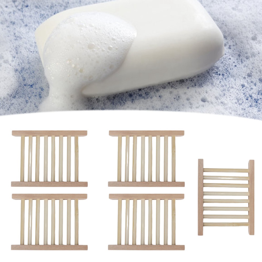ที่วางสบู่ไม้ธรรมชาติ 5 ชิ้น แ - Home Bar Supplies บทวิจารณ์และราคา