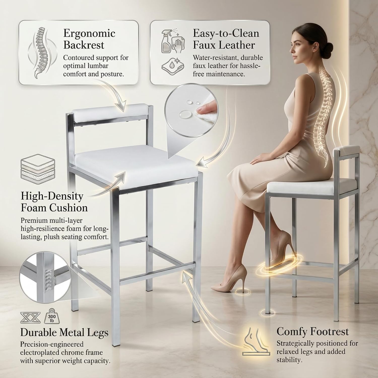 ชุดเก้าอี้บาร์ 2 ตัว, เก้าอี้บ - Home Bar Stools บทวิจารณ์และราคา