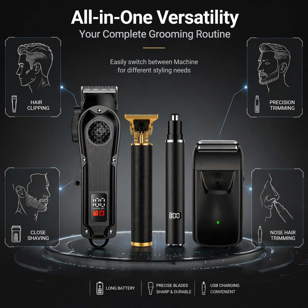 ชุดเครื่องตัดผมชาย 4-in-1 พร้อ - Home Barbershop บทวิจารณ์และราคา